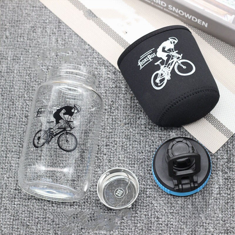 700/1000ML Vruchtensap Water Flessen Met Thee Zetgroep Draagbare Outdoor Sport Fiets Reizen Met Beschermende Tas Glas water Fles