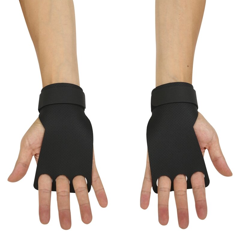 Equipo de palma de la mano de la aptitud antideslizante desgaste muñequera de agarre duro con mancuerna barra Horizontal deportes guantes grandes