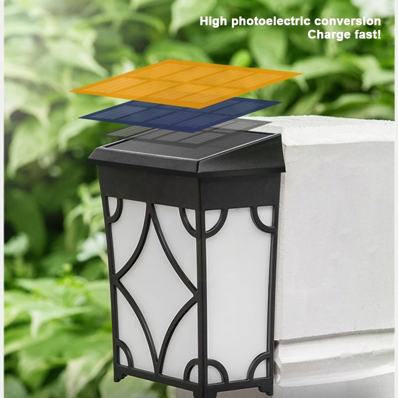 Verlichting op zonne-energie Buitenwas Wandlamp RGB en warmlicht Waterdicht voor Patio Tuin Balkon Landschap Decoratieve verlichting