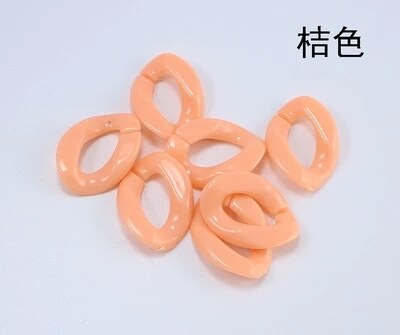 100pcs/lot Detachable Plastic colored buckle beads DIY Handbag Key Strap Necklace Accessories Acrylic Chain 17*23cm N204: orange