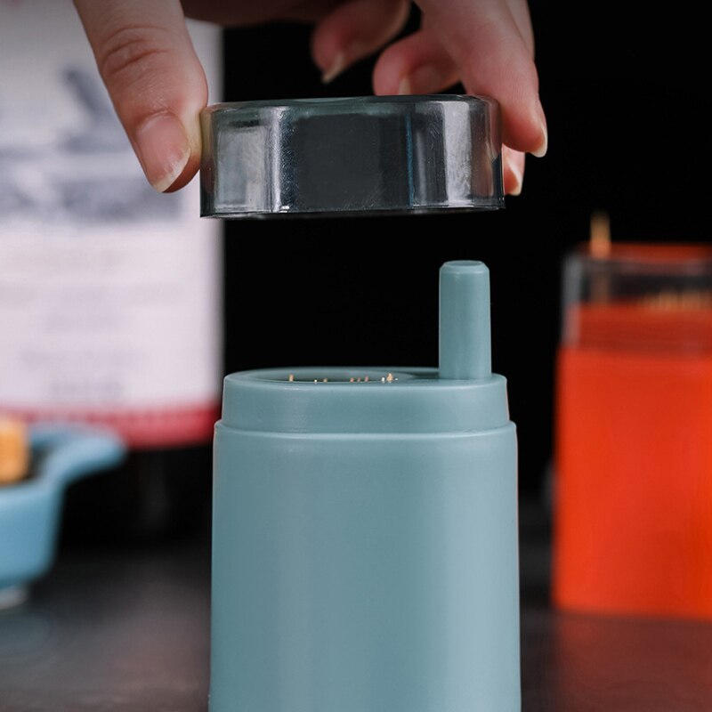 Automatic Pop-up Toothpick Box Holder Container Square Toothpick Dispenser Household Storage Container Touch Toothpick Holders