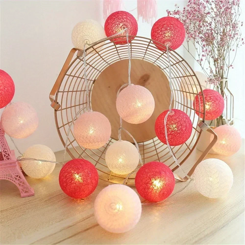 Guirnalda de algodón con bolas de luces, cadena de Navidad para colgar al aire libre, , habitación, cama, luces de hadas, decoraciones de boda y Halloween: Azul / 350 W
