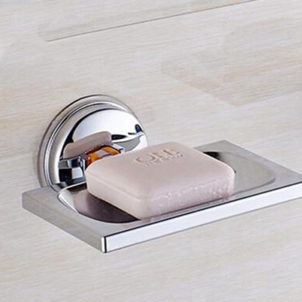 Powerful Suction Type Wall Mounted Bathroom Shower Soap Dish Holder Cup Tray Basket Soap Container Bathroom Suppliers