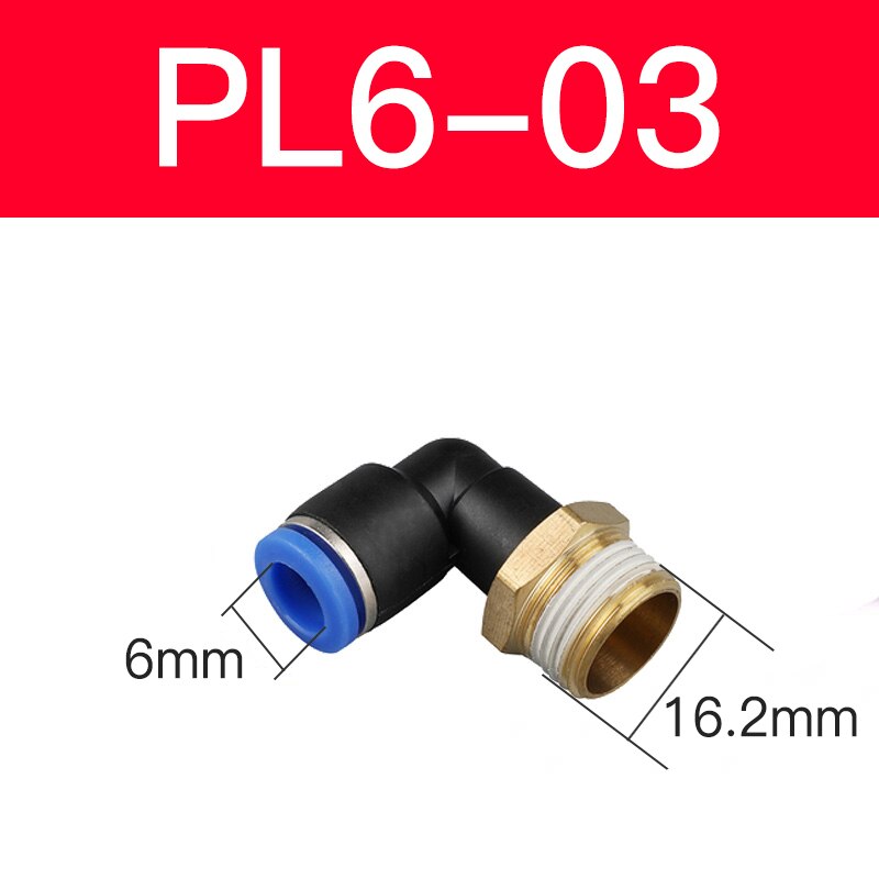 Pl Elleboog Pneumatische Montage 1/4 3/8 1/2 1/8 Bsp Buitendraad Air Quick Connector L Shape Push In Slang Od 6Mm 8Mm 10Mm 12Mm: green