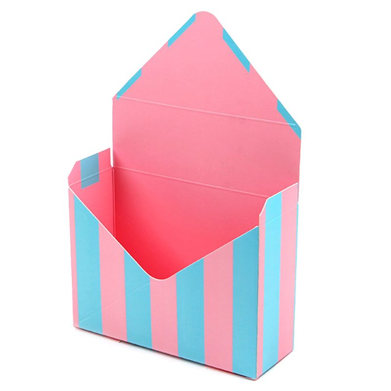 Envelope Fold Flower Storage Box Wedding Engagement Party Decor Polka Dot Stripes Printed Paperboard Packaging Wrapping: C