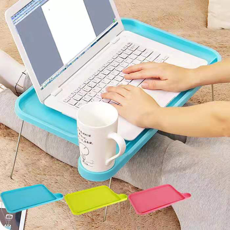 Lui Plastic Vouwen Eenvoudige Kleine Laptop Bureau Creatieve Lui Bed Leren Opvouwbare Computer Tafel