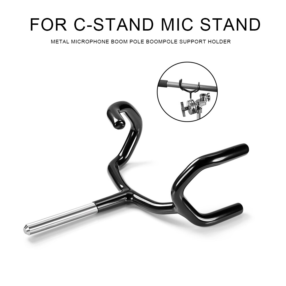 Microfoon Boompole Boom Pole Ondersteuning Houder Zwart Metalen Opname Beugel Zwart Professionele Voor C-Stand Mic Stand