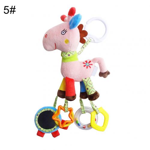 Geboren Baby Krippe Hängen Cartoon Tier Plüsch Puppe Hand Glocke Infant Rassel Neue: Giraffe