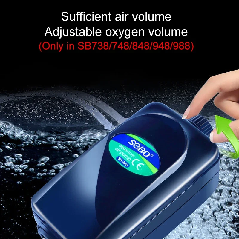 SOBO Silencioso Aquário Bomba de Ar de Oxigênio Tanque de Peixes Volume de Ar Ajustável Oxigenador de Alta Potência Compressor de Ar Aerador 220v 12w