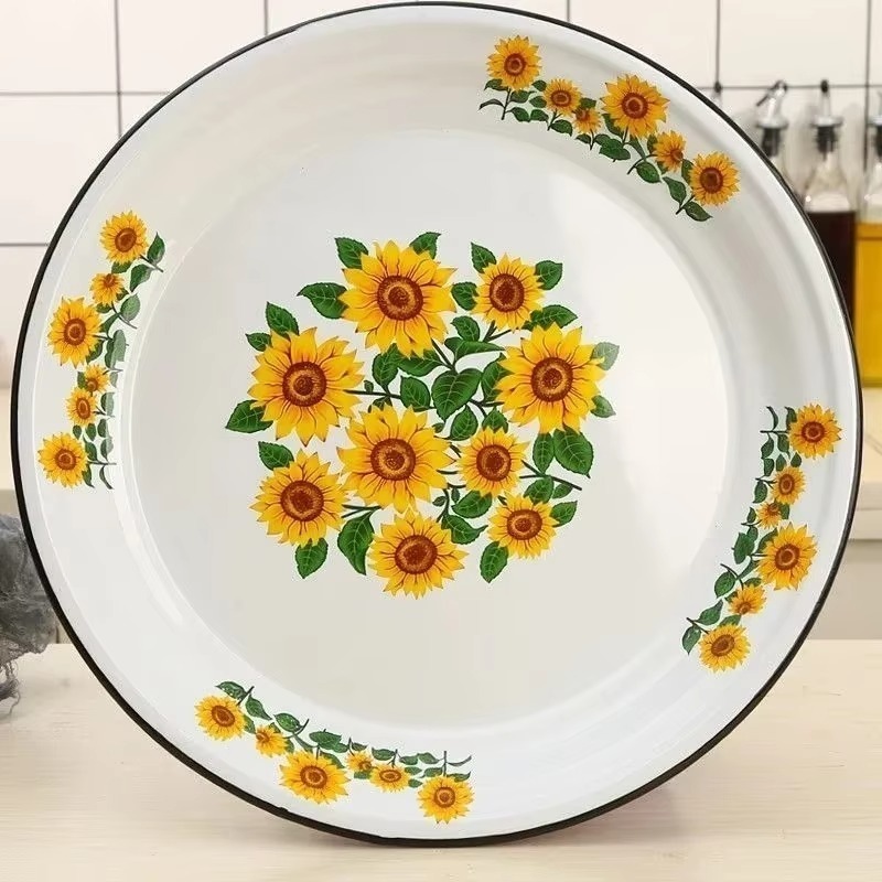 40cm fortykkede emaljetetallerkener, sauteret krydret kylling, jernporcelænstallerkener, suppetallerken, fisketallerkener, frugt- og blomsterskåle, salatskål