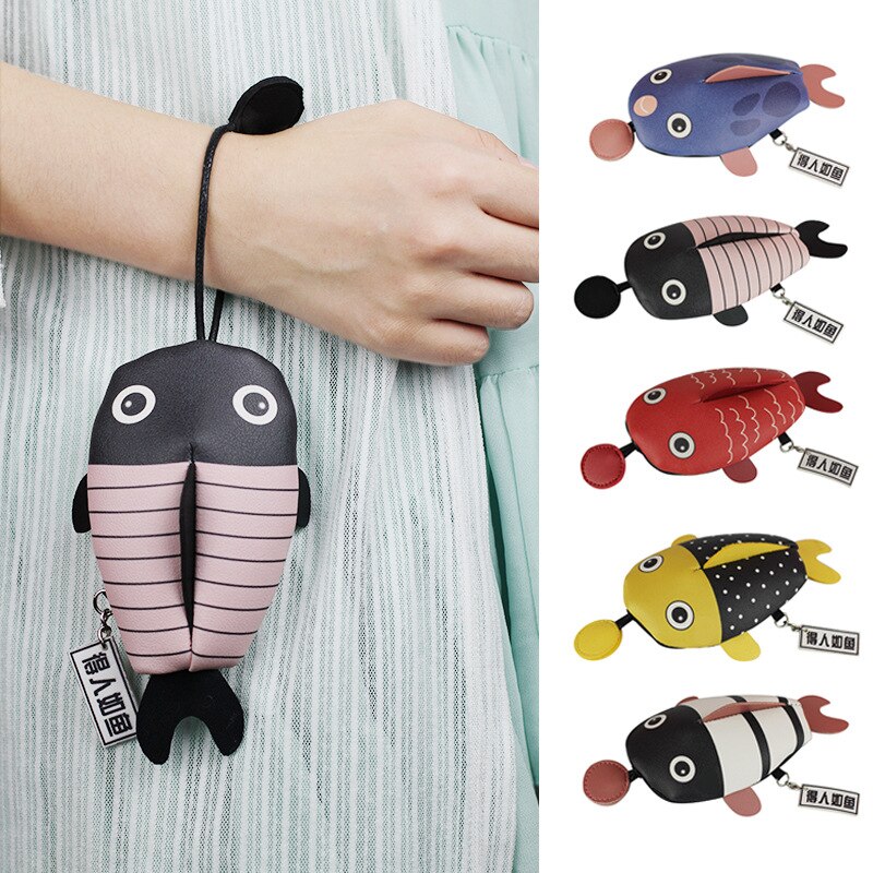NEUE Nette Fisch Schlüssel tasche Geldbörse schlüssel Mini tasche Mädchen tasche Kordelzug Kreative Schlüssel schnalle Kreative Lagerung