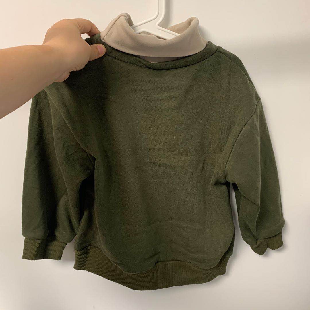 Vêtements d'automne coréens pour enfants, deux pièces en coton, garçons et filles, à la , col roulé, ,: green / 4T