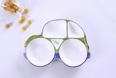 Assiette en céramique créative en forme de voiture, meilleure , vaisselle pour enfants, fruits secs sains, assiette à Dessert, bons pour enfants, 1215: green