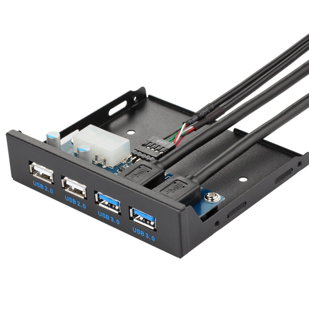 Plug Play Hub Voorpaneel Multifunctionele Computer Accessoires Snelle 4 Poorten Usb Professionele Adapter 60Cm Kabel Floppy Bay Desktop