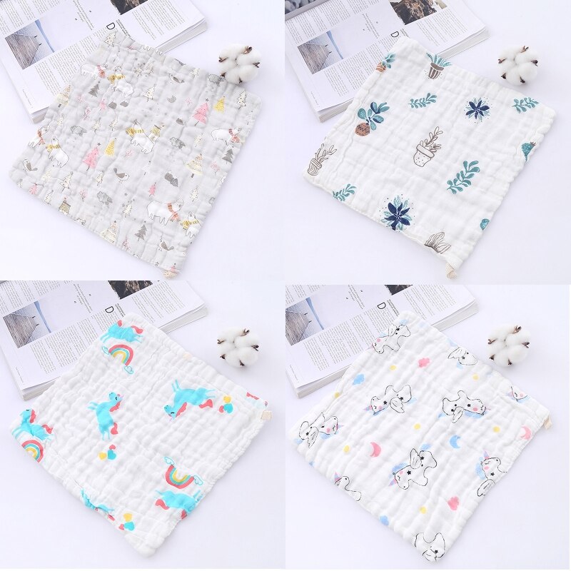 Asciugamano per neonato a 6 strati in mussola di cotone per bambini 12 pezzi