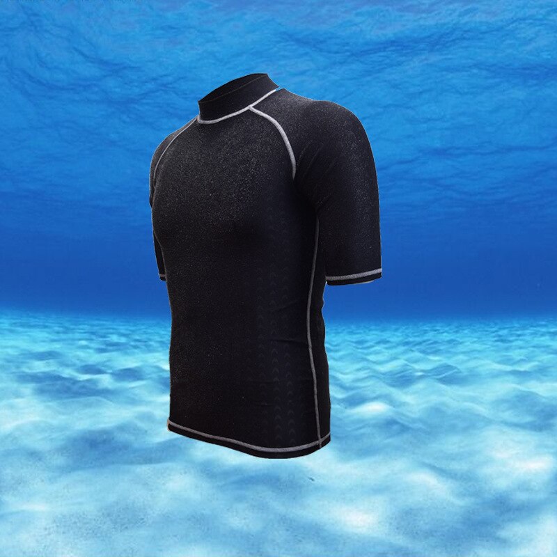 Classic Quick Dry Uomini Maniche Corte Costumi Da Bagno Dei Vestiti di Protezione Del Sole Della Camicia Degli Uomini Si Adatta Alle Immersioni di Snorkeling Surf Costumi Da Bagno: Grigio / XXXL