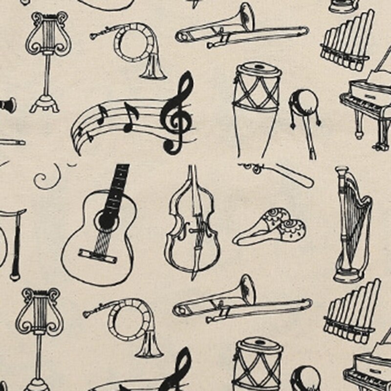 Music Score Cotton Handbag Musical Elements Note Tote Bag Instruments Accessories