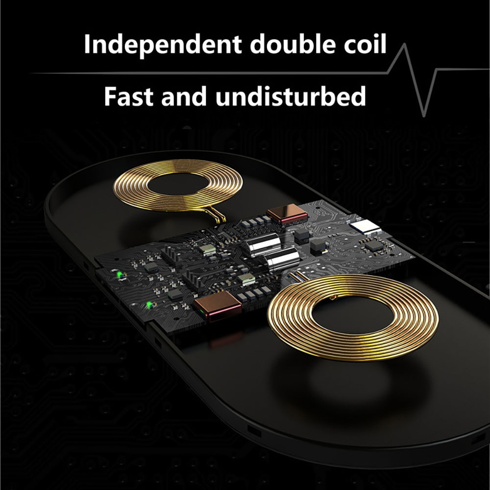 20w 2 in 1 dubbele draadloze oplader voor airpods pro, iphone 8 x xr  xs 11 samsung  s20 s10 dubbele 10w qi inductie snellaadpad