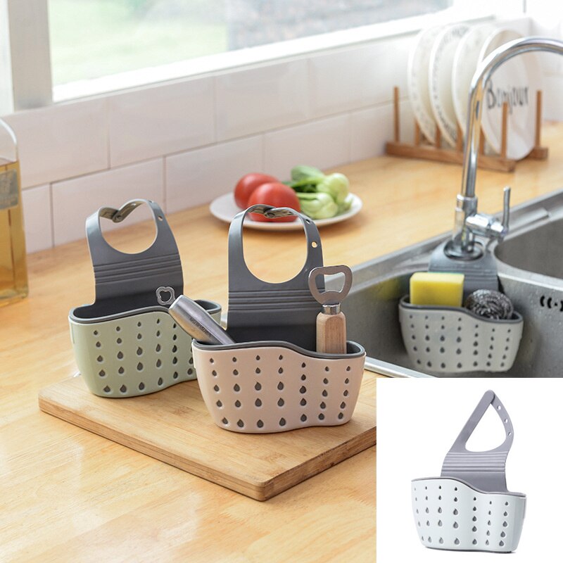 Accessoires de cuisine, boîte de rangement de brosse en éponge, outils de cuisine distributeur de savon liquide, accessoires de cuisine, Gadgets de cuisine: blue