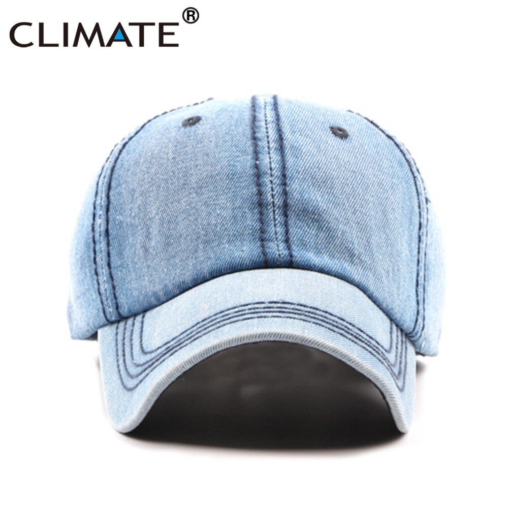 Klimaat Mannen Denim Baseball Cap Hoed Leeg Vader Caps Mannen Cool Capcasual Denim Jeans Dragen Lege Cap Mannen Koele Hoed caps Voor Mannen Vader