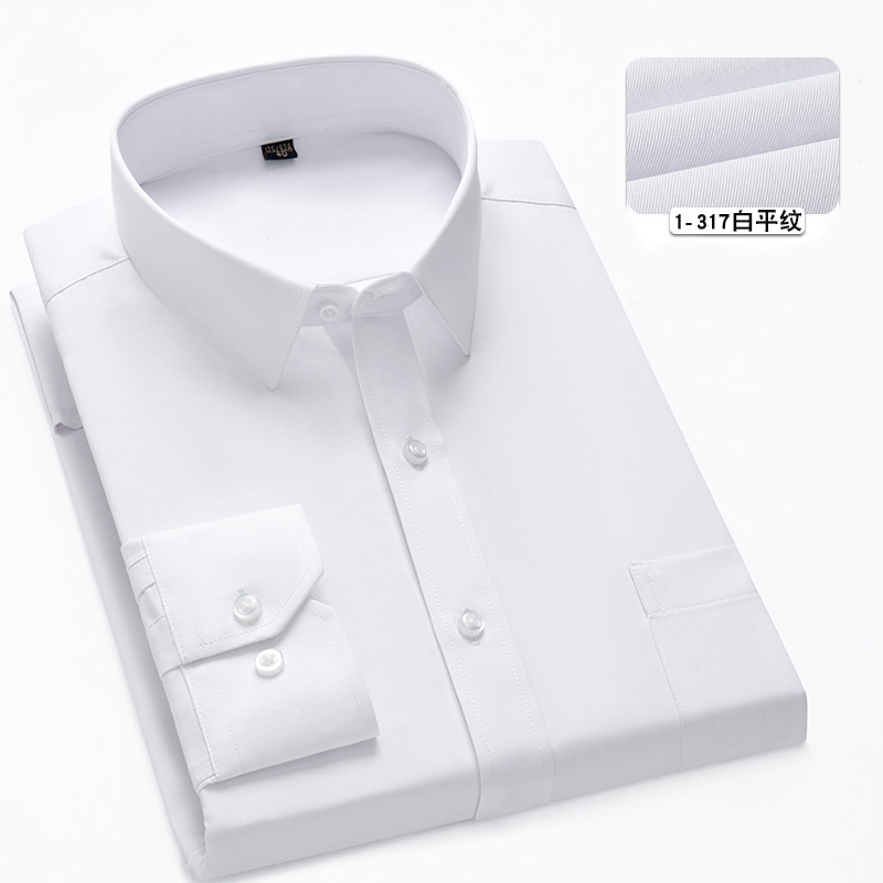 Plus Size 11XL 10XL 9XL Men's Social Shirt Long Sleeve Slim Fit Business Classic Basic White Formal Dress Shirts Man Clothes: 46 / Brown