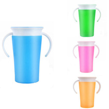 Kids Training Miracle Cup With Handles 360 Degree Drink Prevent Leaking 260ml 1Pcs Munchkin Toddlers Safe Feeding Spill Proof CC