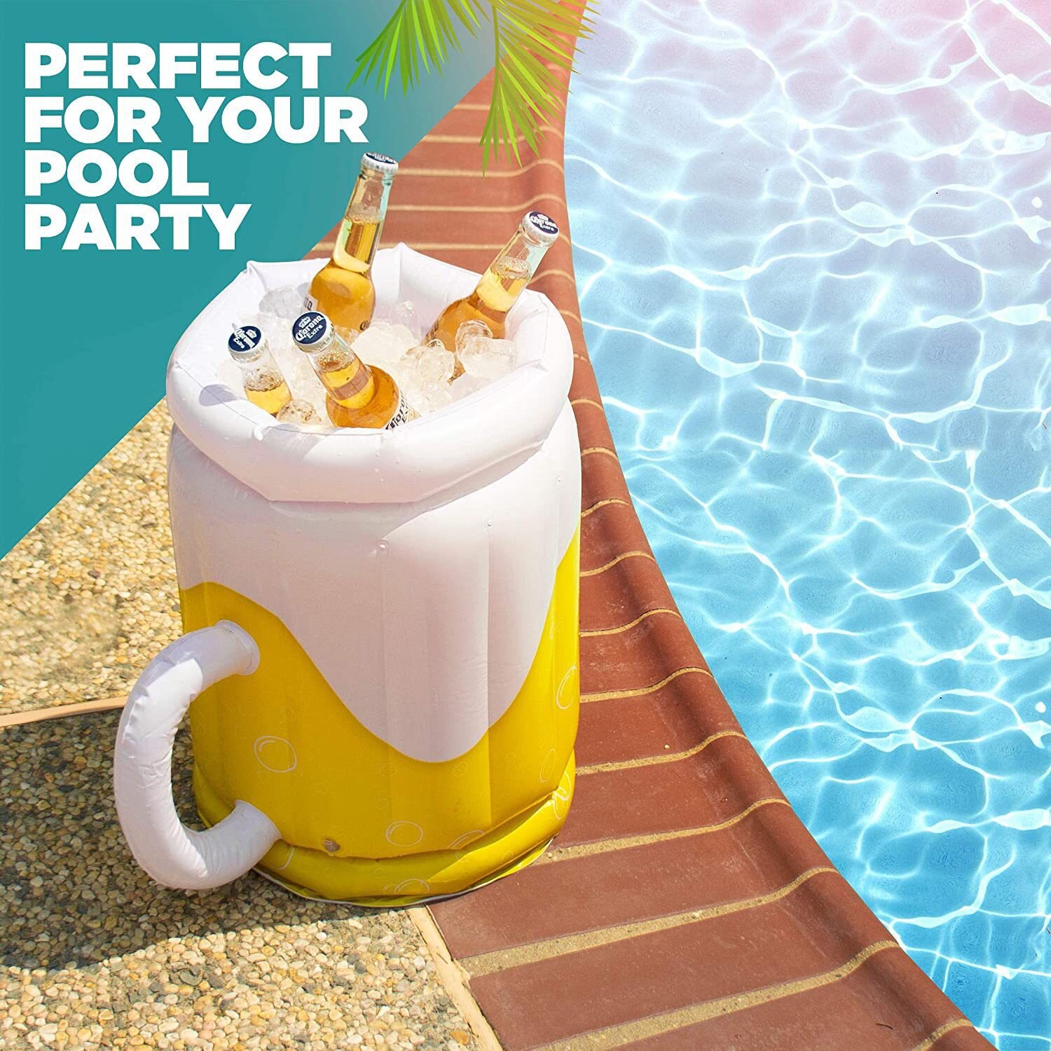 PVC Inflatable Beer Mug Cooler Beer Ice Bucket Storage Holder Summer Adult Swimming Supplies Beach Pool Party Bar Coolers