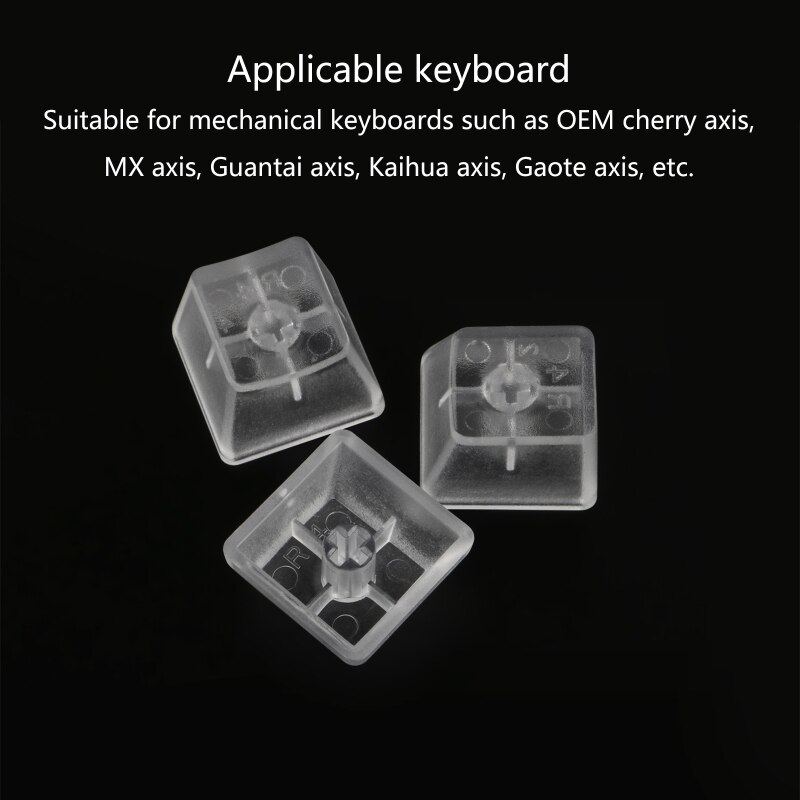Crystal Keycaps, ABS Backlit Keycaps with Transparent Layer Cherry MX Compatible for Mechanical Keyboards, Full 10 Set