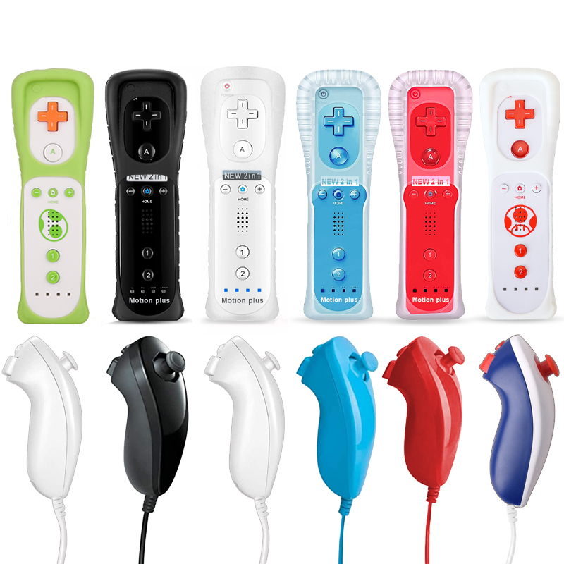 2 in 1 per Nintendo Wii Motion Plus telecomando Wireless per Nintendo Wii Nunchuck telecomando Joystick Joypad