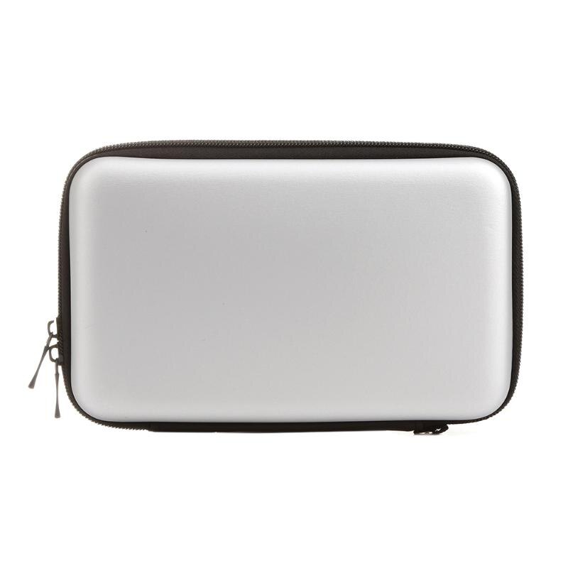 2 cores eva pele carry caso duro para 3ds xl caso portátil bolsa saco de viagem caso capa para nintendo 3ds xl ll acessórios do jogo: Prata