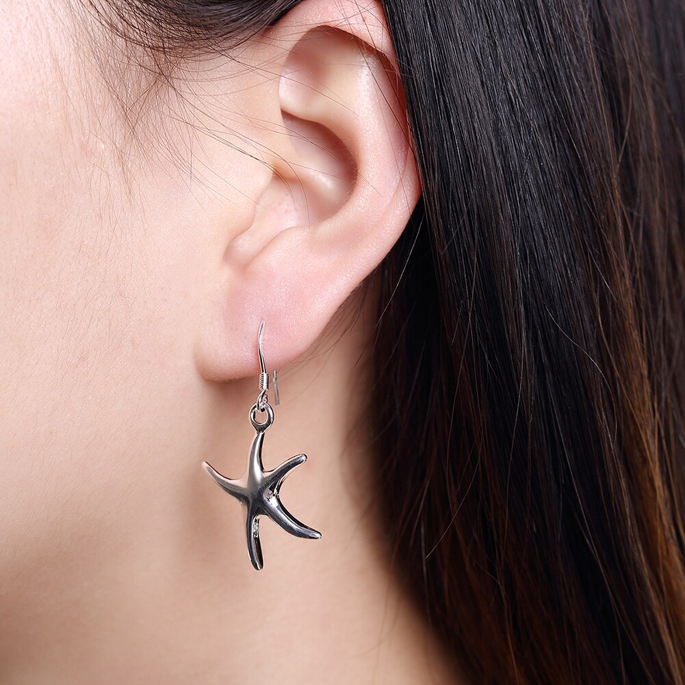 925 Sterling Zilveren Fijne Zeester Hanger Armband Ketting Oorbellen Sieraden Set Voor Vrouwen Party Christmas