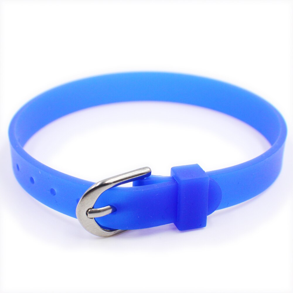 Hurtownie 10 sztuk 8mm silikonowa opaska na rękę 8mm * 210mm DIY akcesoria bransoletka Fit 8mm charms slajdów listów: royal blue
