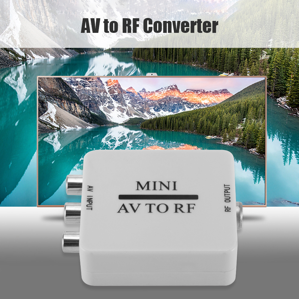 AV To RF Video Converter Durable Practical Multi-functional Mini Adapter Box Support RF 67.25/61.25MHz TV Switcher