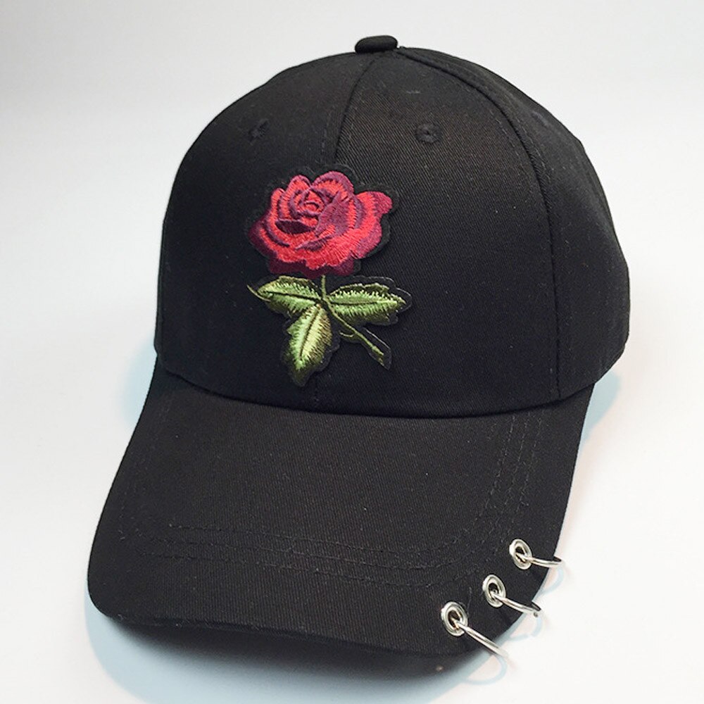 Rozen Mannen Vrouwen Baseball Caps Lente Zomer Zon Hoeden voor Vrouwen Solid Snapback Cap Dad Hoed: Black