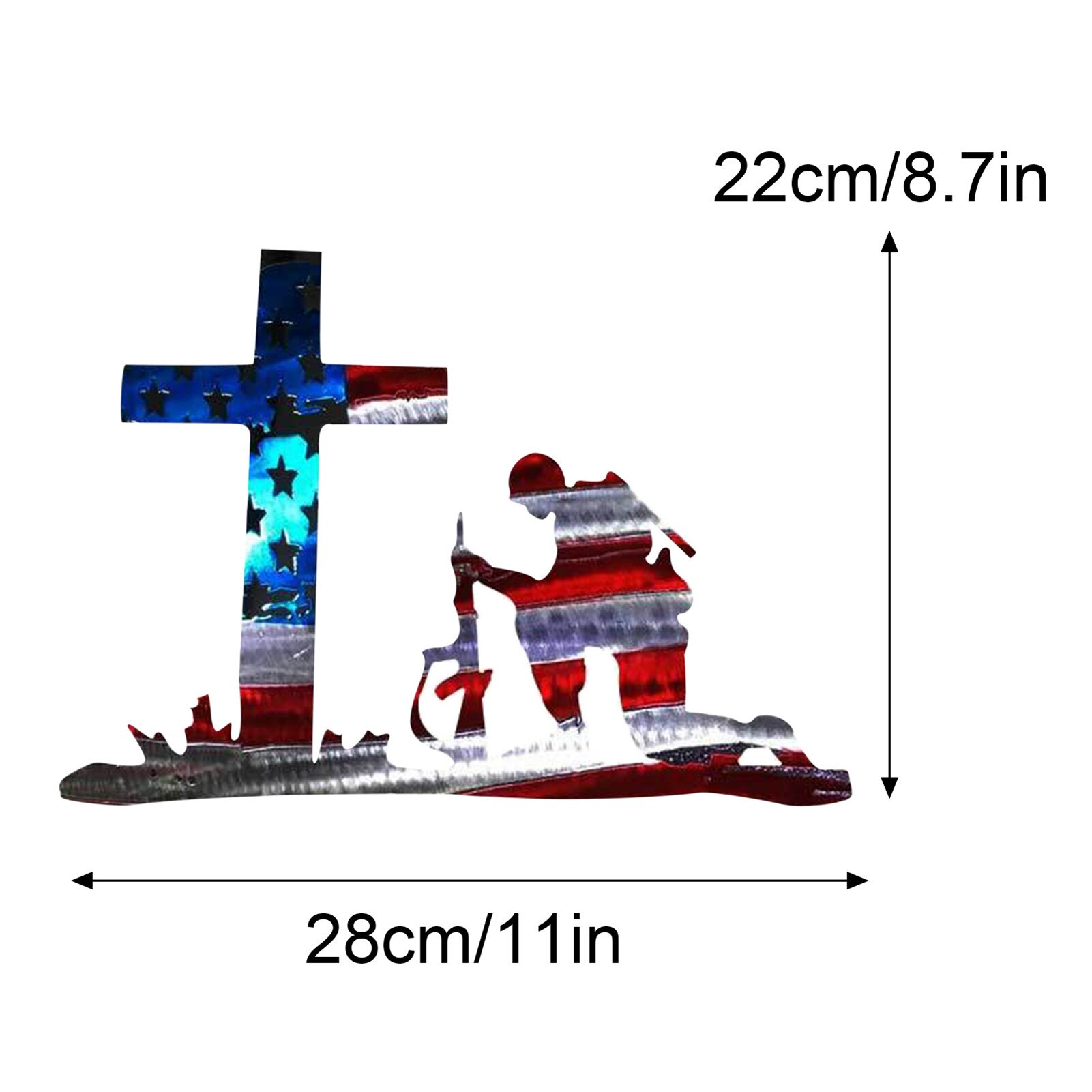 American Soldier Memorial Statue Kneeling Soldier Garden Metal Iron Art Decoration Home Independence Day Decoration