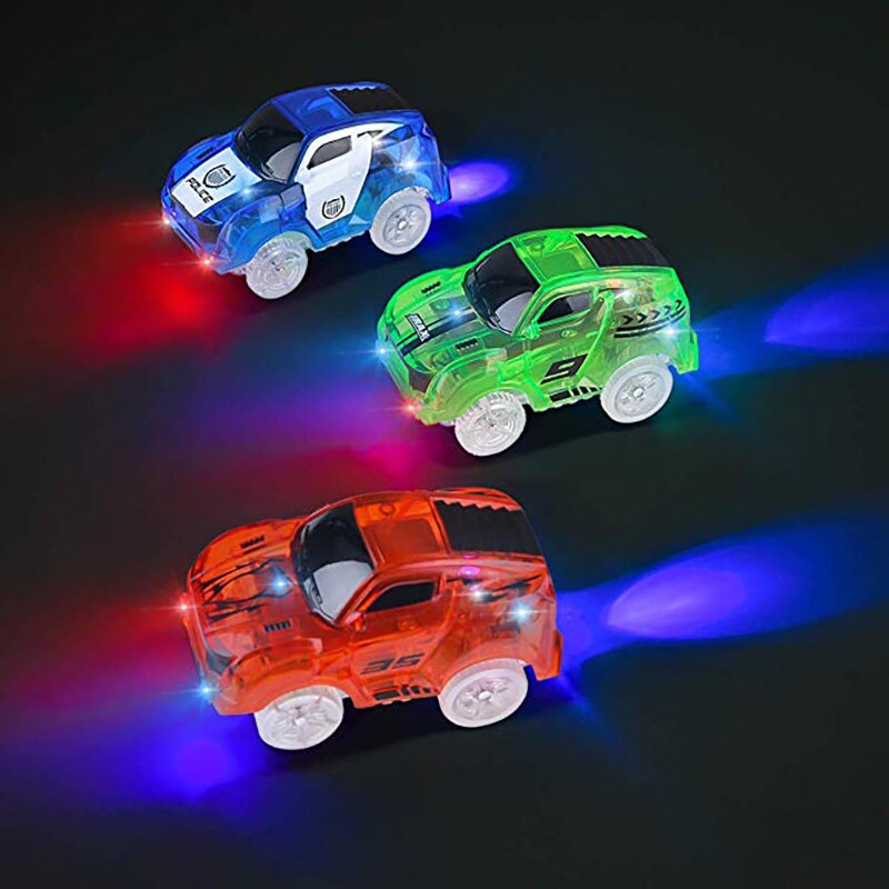 DIY Glowing Race Track Bend Flash in the Dark Assembly Flexible Car Toy 165/240pcs Glow Racing Track Set Children's day