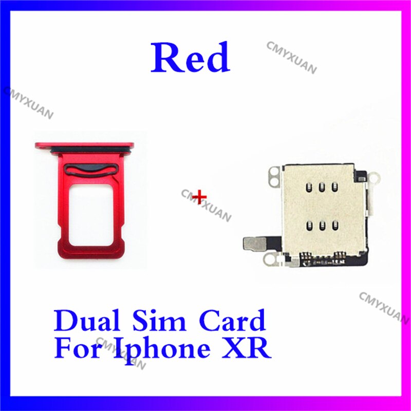 Lector de tarjeta SIM Dual para iPhone XR, cable flexible + bandeja de tarjeta SIM, adaptador de ranura, piezas de repuesto