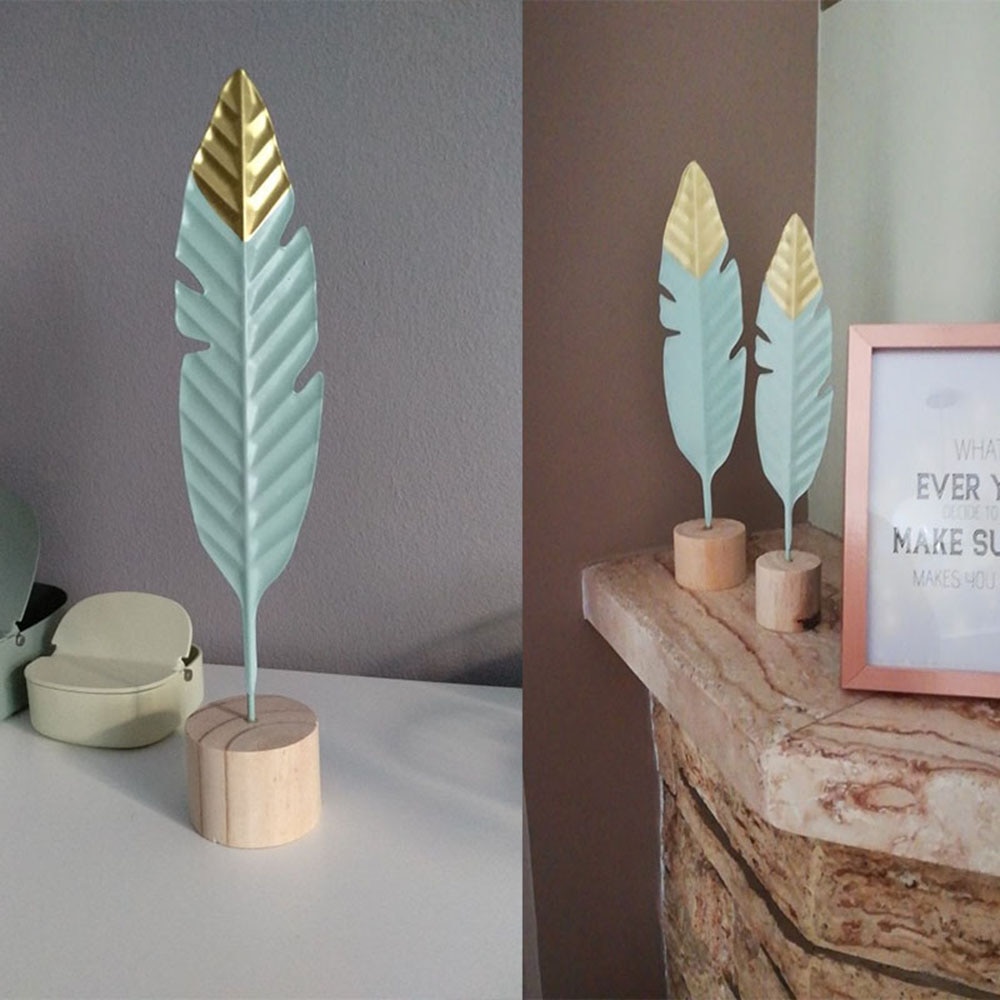 Moderne fjer træ dekorationer enkle miniaturer figurer til stue bord kontor boligindretning tilbehør dekoration