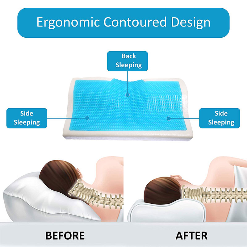 Memory Foam Gel Kussen Trage Rebound Zomer Ice-Cool Anti-Snurken Orthopedische Slapen Gezondheidszorg Nek Kussens Voor thuis Beddengoed