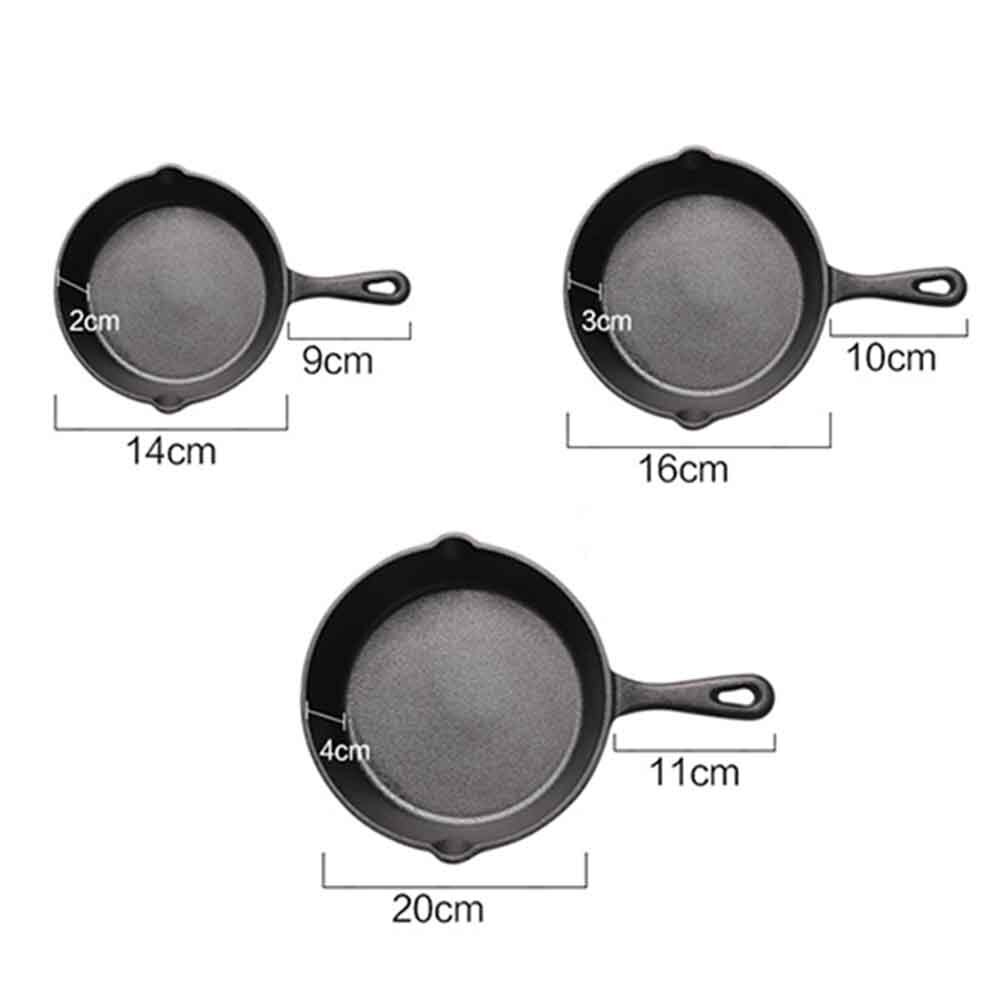 No Coating For Induction Cooker Frying Pan Mini Smooth Surface Cast Iron Non Stick Cookware Eggs Pancake Home Kitchen Restaurant