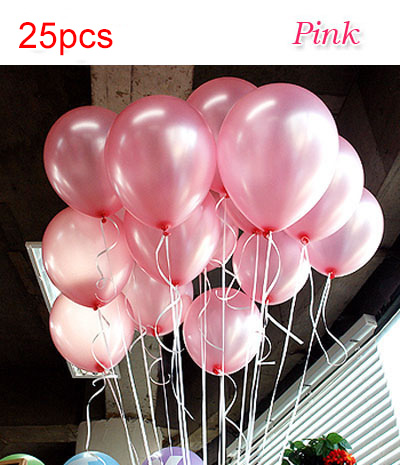 25 stks/partij Party Bruiloft Decoratie Multicolor roze witte Ballon Verdikking Peer Impulsen Gelukkige Verjaardag Feestartikelen Ballonnen: Pink