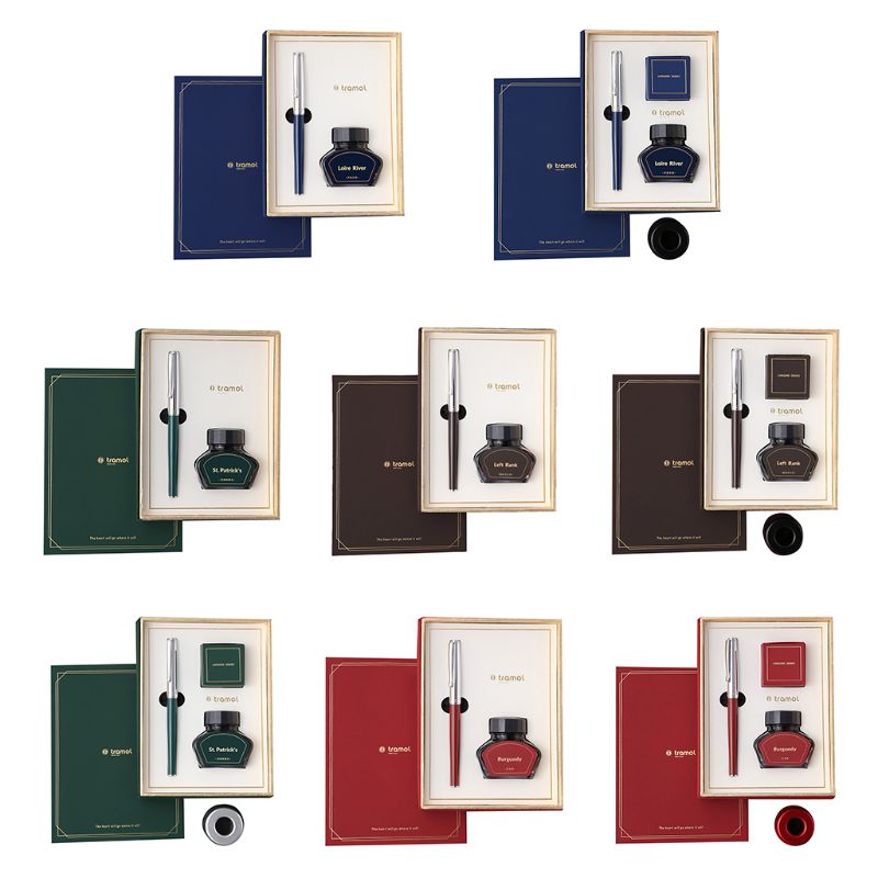 Vintage Business Fountain Pen Signature Calligraphy with Ink Pen Holder Box