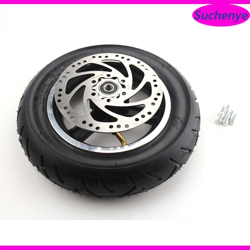 10 Inch 10X2.50 Electric Scooter Wheels 10X2.50 with Disc Brake and with Wheel Hub Disc Brake Set Hollow Solid Tire