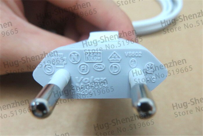 2Pcs Volex EU European 2-Prong Port AC Power Cord Cable For Mac Mini Router for apple TV PS2 PS3 Slim Power Cable