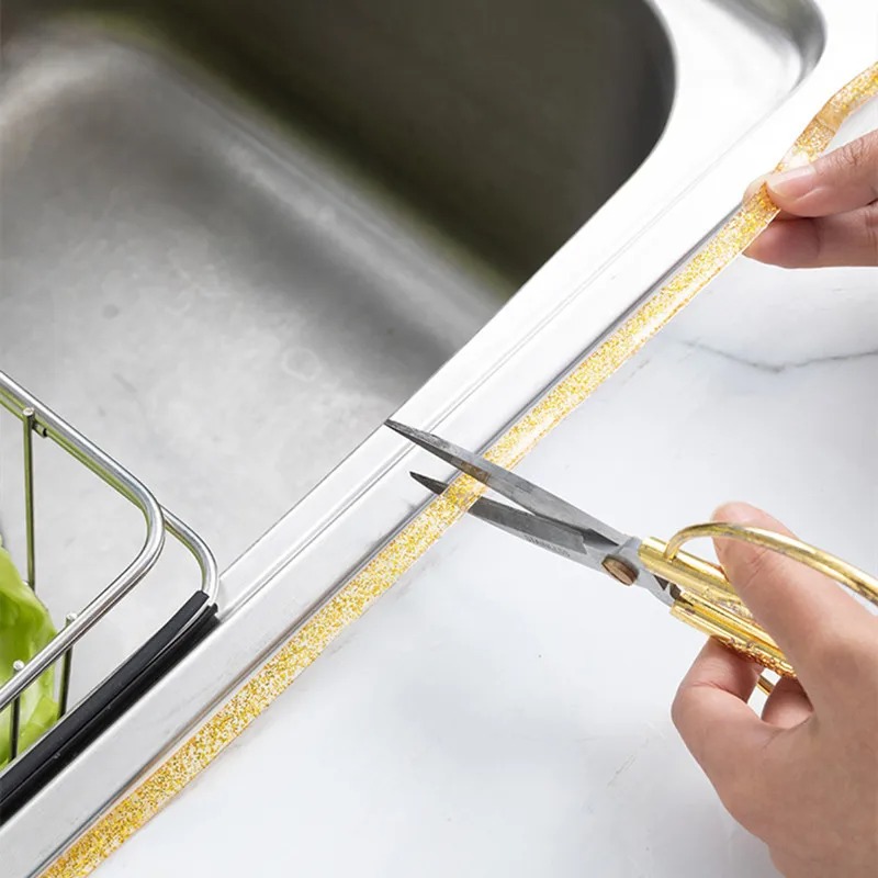 Self-Adhesive Ceramic Tile Gap Tape Kitchen Bathroom Waterproof Mildewproof Stickers Beautiful Seam Tapes sparkle Decor Strip