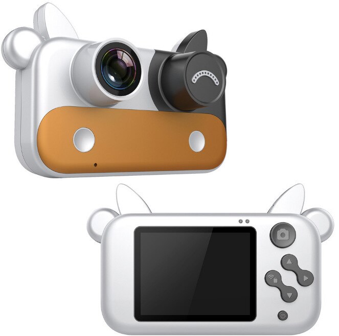 Hd wifi mini kindercamera cartoon kinderen digitale fotocamera delen foto kinderen spel studie speelgoedcamera voor kinderen: Bruin / Met 32gb tf-kaarten