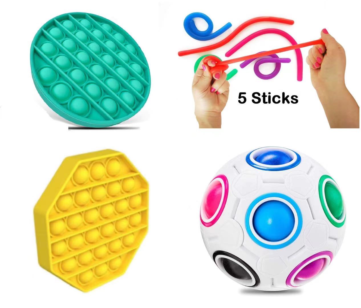 23PCS Pack Zappeln Sensorischen Spielzeug Set Stress Relief Spielzeug Autismus Angst Relief Stress Pop Blase Zappeln Spielzeug für Kinder erwachsene: 8PSC6