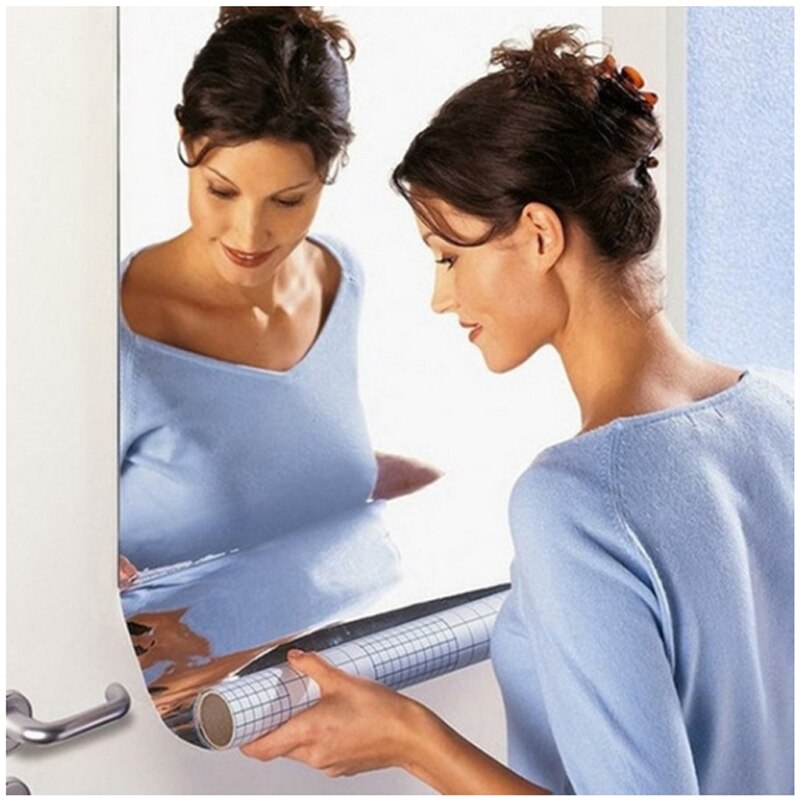 Reflective Mirror Stickers Self-adhesive Mirror Wall Sticker Living Room Reflective Stickers Removable Mirror Paste Home Decor