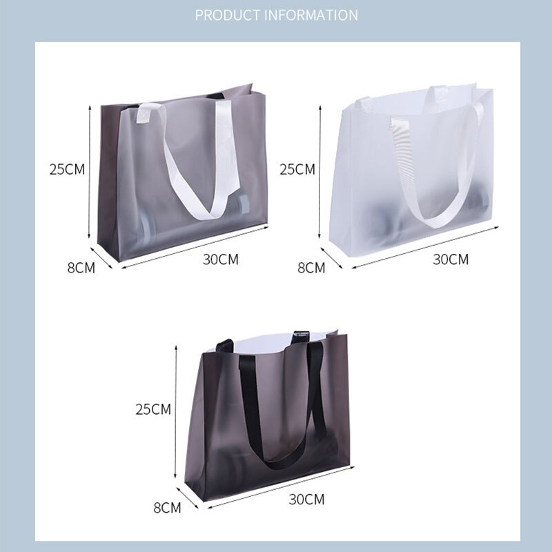 PVC Tote Shopping Bag Transparent Frosted Plastic Bag Clothing Store Storage Bag Package top grade Clutch
