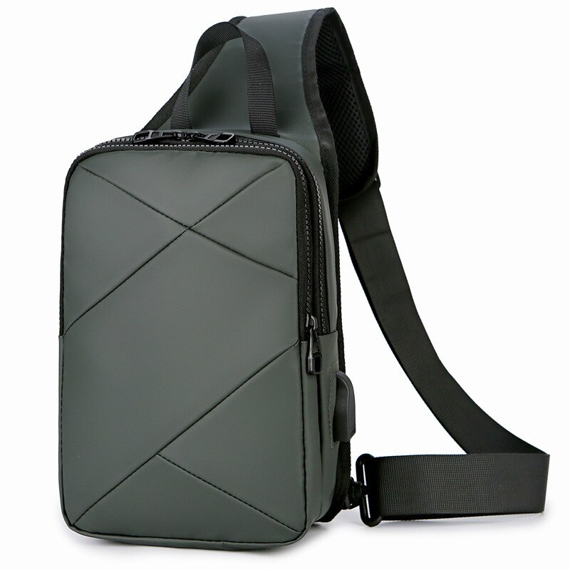 Heren borsttas, slimme usb-oplaadtas, waterafstotende nylon zakelijke casual tas, draagbare schoudertas